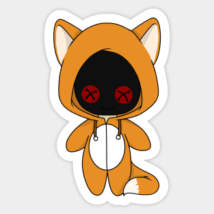 creepypasta hoodie fox costume doll Sticker